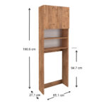 Έπιπλο πλυντηρίου Ramsey Megapap χρώμα pine oak 65x27x190,6εκ. - Image 3