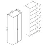 Παπουτσοθήκη Renso Megapap δίφυλλη χρώμα λευκό 59,8x37,8x178,5εκ. - Image 5