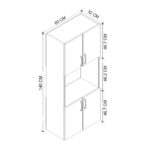 Ντουλάπα κουζίνας Armado Megapap χρώμα sapphire oak 60x32x140εκ. - Image 4