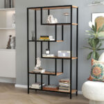 Βιβλιοθήκη Larissa Megapap χρώμα μαύρο - pine oak 90x30x159εκ.