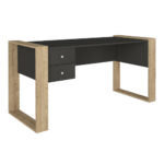 Γραφείο εργασίας Fernando Megapap χρώμα ανθρακί - sapphire oak 158,4x60x72,2εκ. - Image 5