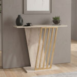 Κονσόλα Gravity Megapap χρώμα travertine - χρυσό 90x29,6x76,8εκ.