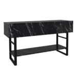 Κονσόλα Aron Megapap χρώμα μαύρο εφέ μαρμάρου 138,8x41x75,7εκ. - Image 4