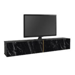 Έπιπλο τηλεόρασης επιτοίχιο Figure Megapap με LED χρώμα μαύρο εφέ μαρμάρου 181,8x31,7x30εκ. - Image 4