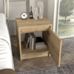 Κομοδίνο Conve Megapap χρώμα sapphire oak 40x35x45εκ. - Image 3