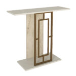 Κονσόλα Alderas Megapap χρώμα sandstone - travertine - χρυσό 90x29,6x76,8εκ. - Image 4