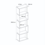 Βιβλιοθήκη Alvina Megapap χρώμα λευκό 45x19,6x158,8εκ. - Image 4