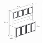 Έπιπλο κουζίνας Potter 4 Megapap χρώμα λευκό - rota oak 120x40x196,1εκ. - Image 5