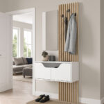 Έπιπλο εισόδου Naro Megapap χρώμα λευκό - sepet oak 90x35x204,2εκ. - Image 4