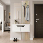 Έπιπλο εισόδου Naro Megapap χρώμα λευκό - sepet oak 90x35x204,2εκ. - Image 5
