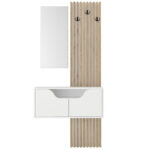 Έπιπλο εισόδου Naro Megapap χρώμα λευκό - sepet oak 90x35x204,2εκ. - Image 6