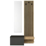 Έπιπλο εισόδου Dumont Megapap χρώμα ανθρακί - sepet oak 104,8x35x198εκ. - Image 4