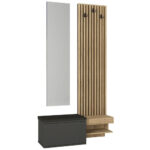 Έπιπλο εισόδου Dumont Megapap χρώμα ανθρακί - sepet oak 104,8x35x198εκ. - Image 5