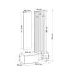 Έπιπλο εισόδου Dumont Megapap χρώμα ανθρακί - sepet oak 104,8x35x198εκ. - Image 6