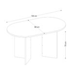 Τραπέζι Cortado Megapap χρώμα sapphire oak 138x80x75εκ. - Image 6