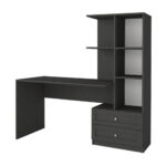 Γραφείο εργασίας Mantra Megapap χρώμα ανθρακί 155x60x152εκ. - Image 4
