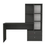 Γραφείο εργασίας Mantra Megapap χρώμα ανθρακί 155x60x152εκ. - Image 5