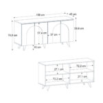Μπουφές Bono Megapap χρώμα λευκό - sepet oak 150x45x74,6εκ. - Image 5