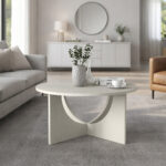 Τραπεζάκι σαλονιού Lemmar Megapap χρώμα sandstone Ø75x36,8εκ. - Image 2