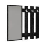 Κρεμάστρα τοίχου με καθρέπτη Folin Megapap χρώμα sencron black 90x4x90εκ. - Image 3