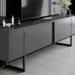 Έπιπλο τηλεόρασης Luxe Megapap χρώμα ανθρακί 180x30x50εκ. - Image 2
