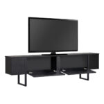 Έπιπλο τηλεόρασης Luxe Megapap χρώμα black wood 180x30x50εκ. - Image 3