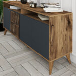 Μπουφές Milan Megapap χρώμα καρυδί - ανθρακί 180x35x78,6εκ. - Image 3