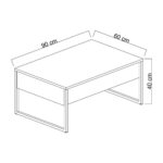 Τραπεζάκι σαλονιού Luxe Megapap χρώμα καρυδί - χρυσό 90x60x40εκ. - Image 4