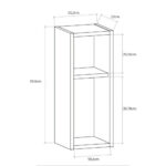 Κομοδίνο επιτοίχιο Sault Megapap χρώμα ανθρακί 23,2x22x59,6εκ. - Image 4