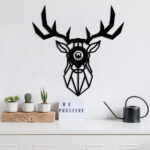 Απλίκα τοίχου Deer Megapap E27 MDF χρώμα μαύρο 55x12x55εκ. - Image 2
