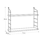 Ραφιέρα τοίχου Armoni Megapap χρώμα sacramento oak - καφέ μέταλλο 72x20x58εκ. - Image 3