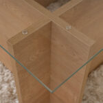 Τραπεζάκι σαλονιού Vetrino Megapap γυάλινο χρώμα honey oak 105x65x40εκ. - Image 3