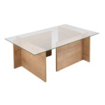 Τραπεζάκι σαλονιού Vetrino Megapap γυάλινο χρώμα honey oak 105x65x40εκ. - Image 5