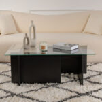 Τραπεζάκι σαλονιού Vetrino Megapap γυάλινο χρώμα black wood 105x65x40εκ. - Image 2