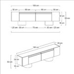 Έπιπλο τηλεόρασης Haven Megapap χρώμα καρυδί 180x30x50εκ. - Image 6