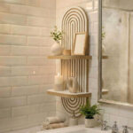 Ραφιέρα τοίχου Artwill Megapap Mdf χρώμα λευκό - oak 26x13x70εκ. - Image 2