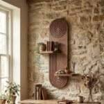 Ραφιέρα τοίχου Artwill Megapap Mdf χρώμα wenge 46x13x70εκ. - Image 3