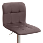 Σκαμπό μπαρ Carmelo Megapap με ρυθμιζόμενο ύψος PU καφέ - βάση χρωμίου 45x42x90/113εκ. - Image 6
