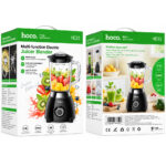 Μπλέντερ Hoco. HE33 Retro 1.5lt 500W με Λεπίδες απο Ανοξείδωτο Ατσάλι Γυάλινη Κανάτα 2 Ταχύτητες + Pulse Μαύρο - Image 2