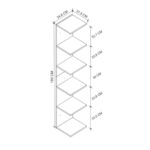 Βιβλιοθήκη - Ραφιέρα τοίχου Silver Megapap χρώμα λευκό 34,6x31,5x180εκ. - Image 2