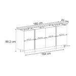 Μπουφές Dorma Megapap χρώμα καρυδί milano 180x45x80,2εκ. - Image 6