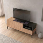 Έπιπλο τηλεόρασης Cailin Megapap χρώμα sepet oak - black wood 140x41,8x55εκ. - Image 2