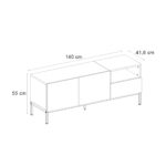 Έπιπλο τηλεόρασης Cailin Megapap χρώμα sepet oak - black wood 140x41,8x55εκ. - Image 6