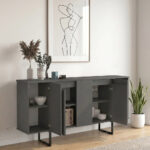 Μπουφές Orontes Megapap χρώμα ανθρακί 160x35,2x80εκ. - Image 4