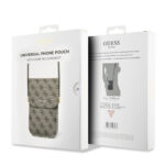 Guess “4G Logo Collection” Script Metal Logo Pouch with cord Τσαντάκι κατάλληλο για smartphone Small / Medium (170x95mm) με κορδονάκι (Brown – GUOWBP4SNSW) - Image 3
